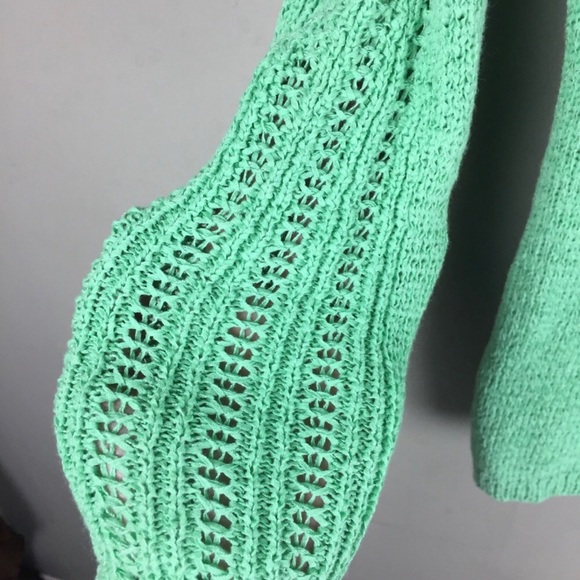 NWT Rachel Zoe ‘Karla’ Open Stitch Gossamer Green Sweater Size Small - Picture 9 of 10